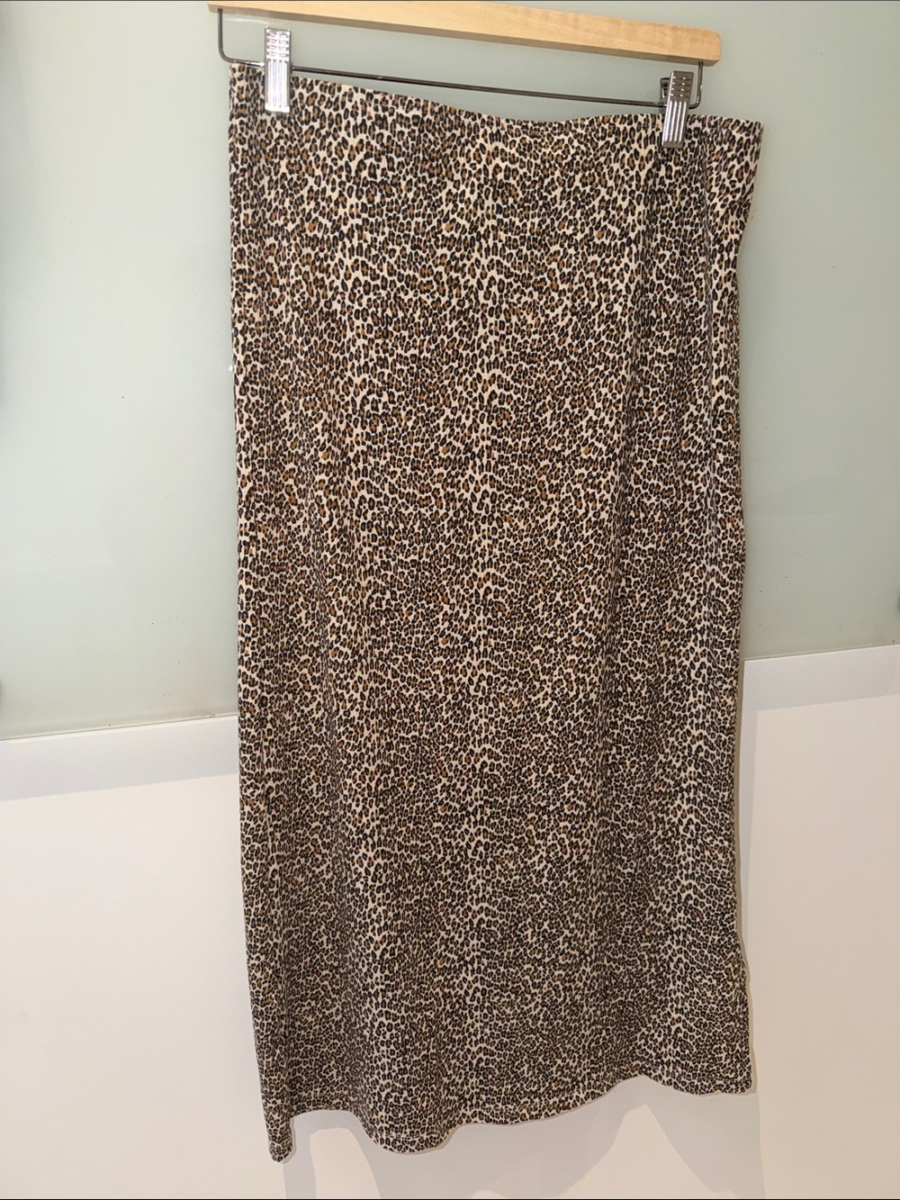 Leopard Print Midi Skirt - Brown Animal Print